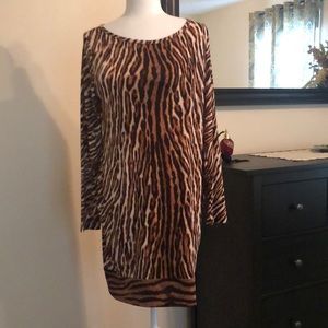 Michael Kors Brown/black animal print dress